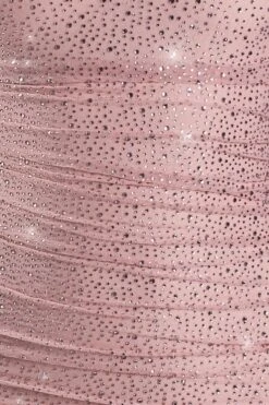 Ruched Mesh Embellished Mini Dress In Blush -Women Clothes Shop 2733 3 into the spotlight blush embelished ruched spaghetti strap mini dress 2
