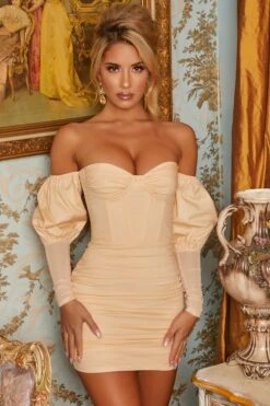Can’t Get Enough Bardot Puff Sleeve Mini Dress In Cream 21 Can’t Get Enough Bardot Puff Sleeve Mini Dress In Cream -Women Clothes Shop 2907 2 cant get enough cream off shoulder puff sleeve ruched bustier mini dress