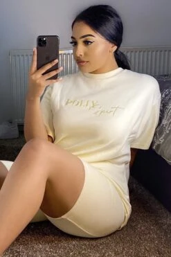 Here’s The Tee Oversized T-Shirt Dress In Cream -Women Clothes Shop 2948 cream collab1 4