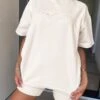 Here’s The Tee Oversized T-Shirt Dress In Cream -Women Clothes Shop 2948 cream top front 1