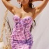 Strapless Satin Mini Dress In Lilac -Women Clothes Shop 2974 5 time to blossom lilac strapless sweetheart neck panels piping floral mini dress