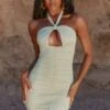 Halter Mesh Mini Dress In Khaki 1 Halter Mesh Mini Dress In Khaki -Women Clothes Shop 4020 1 centre stage khaki cut out halter neck ruched mini dress 3