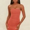 Collar Strap Ruched Mini Dress In Rust 1 Collar Strap Ruched Mini Dress In Rust -Women Clothes Shop 4069 5 dont desert me rust ruched chocker bodycon minidress
