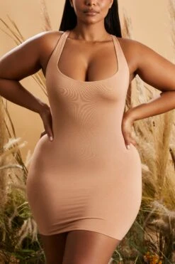 Keyhole Back Mini Dress In Mocha 13 Keyhole Back Mini Dress In Mocha -Women Clothes Shop 4226 5 turn back time mocha bust flattering cross back basics mini dress