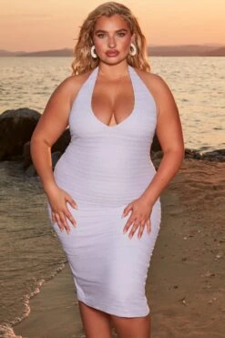 Crochet Plunge Neck Midi Dress In Lilac -Women Clothes Shop 4372 1 azure lilac halter neck plunge bust flattering midiaxi dress 1