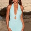 Beaded Mesh Mini Dress In Aqua 1 Beaded Mesh Mini Dress In Aqua -Women Clothes Shop 4384 4 late night paradise aqua pearl embelllished cut out halter neck mini dress 1