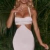 Cut Out Halter Mini Dress In Ivory -Women Clothes Shop 4502 9 hiatus ivory halter neck cut out mini dress