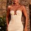Cut Out Cupped Corset Dress In Beige -Women Clothes Shop 4511 9 extravagance beige keyhole structured bust satin mini dress 1