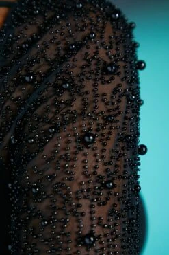 Embellished Long Sleeve Mini Dress In Black -Women Clothes Shop 4557 10 guiana black embelished sleeve ruched bodycon minidress 1