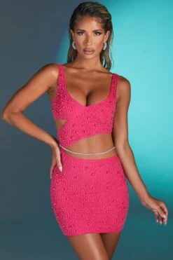 Cut Out Mini Dress In Pink