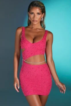 Cut Out Mini Dress In Pink -Women Clothes Shop 4561 2 epernay pink asymetric cut out sequence mini dress 1