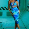 Asymmetric Cut Out Midi Dress In Blue Print -Women Clothes Shop 4602 2 evolving blue print asymetric cut out midi dress 1