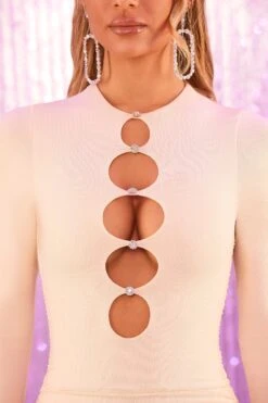 Cut Out Mini Dress In Sand -Women Clothes Shop 4685 5 endlessly devoted sand cut out ruched bodycon mini dress