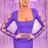 Long Sleeve Mini Dress In Purple -Women Clothes Shop 4686 10 lustrous life purple cut out long sleeve mini dress