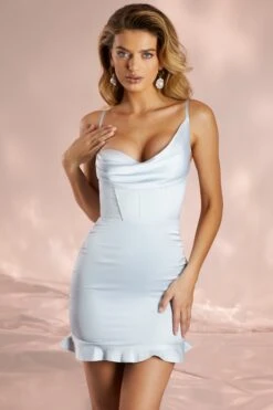 Pleated Hemline Corset Mini Dress In Blue -Women Clothes Shop 4708 8 always and forever blue pleated hemline corset mini dress 2