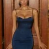 Asymmetric Mini Dress In Navy -Women Clothes Shop 4738 2 regal fantasy navy satin bodycon mini dress