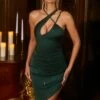 Cross Strap Midi Dress In Green -Women Clothes Shop 4786 1 million reasons green asymetric cross over emebellished maxi dress