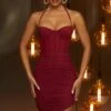 Corset Mini Dress In Red