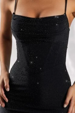 Cowl Neck Midi Dress In Black 15 Cowl Neck Midi Dress In Black -Women Clothes Shop 4963 5 no promises black embellished knee lenght bodycon dress 2