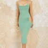 Cut Out Hip Midi Dress In Green -Women Clothes Shop 5177 4 Fleur Green Cut Out Hip Midi Dress