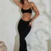 Flared Hem Cut Out Maxi Dress In Black -Women Clothes Shop 5191 1 Black Cut Out Maxi Dresscopy
