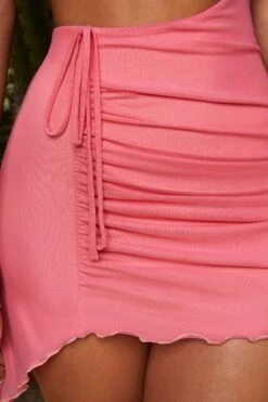 Cut Out Bandeau Mini Dress In Pink -Women Clothes Shop 5195 5 Kai Pink Cut Out Ruched Mini Dress