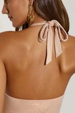 High Split Halter Neck Maxi Dress In Blush 17 High Split Halter Neck Maxi Dress In Blush -Women Clothes Shop 5246 8 Mei Blush High Split Maxi Dress