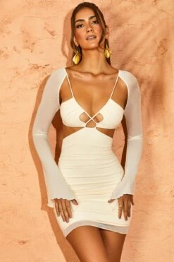 Strappy Mini Dress In Ivory
