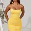 Scoop Neck Mini Dress In Yellow -Women Clothes Shop 5287 1 Melora Yellow Scoop Neck Mini Dresscopy