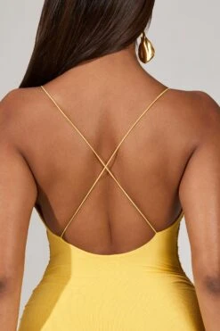 Scoop Neck Mini Dress In Yellow -Women Clothes Shop 5287 8 Melora Yellow Scoop Neck Mini Dresscopy