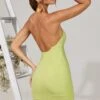 Scoop Neck Mini Dress In Green -Women Clothes Shop 5287 9 Melora Green Scoop Kneck Ruched Mini Dress
