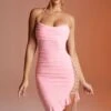 Asymmetric Lace Up Midi Dress In Pink -Women Clothes Shop 5443 3 Edenia Pink Asymmetrical Lace Up Midi Dresscopy