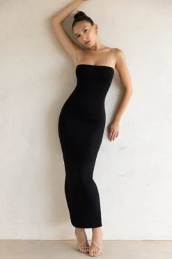 Bandeau Maxi Dress In Black -Women Clothes Shop 5467 2 Black Tube Maxi Dress