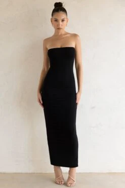 Bandeau Maxi Dress In Black -Women Clothes Shop 5467 8 Black Tube Maxi Dress