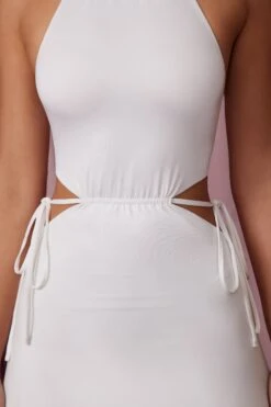 High Neck Mini Dress In Ivory -Women Clothes Shop 5670 1 Eulalie Ivory High Neck Mini