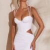 Double Cup Corset Mini Dress In White -Women Clothes Shop 5718 4 Nesrine White Double Cup Corset Mini Dress