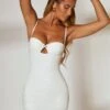 Underbust Cut Out Ruched Mini Dress In Ivory -Women Clothes Shop 5724 4 Admired Ivory Underbust Cut Out Mini Dress