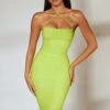 Low Back Ruched Midi Dress In Lime -Women Clothes Shop 5726 2 Legacy Lime Back Strap Detail Ruched Midi Dress