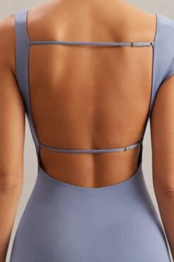 Open Back Mini Dress In Blue -Women Clothes Shop 5866 8 Tahnee Blue Off The Shoulder Mini Dress