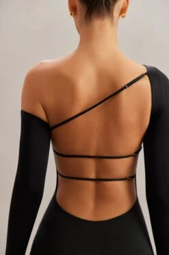 Off The Shoulder Mini Dress In Black -Women Clothes Shop 5867 1 Lilardia Black Open Back Mini Dress