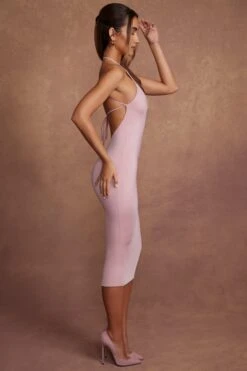 High Neck Backless Midaxi Dress In Mauve -Women Clothes Shop 5887 3 Mauve Backless Midaxi Dress