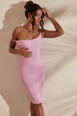 Cowl Neck Backless Midi Dress In Pink -Women Clothes Shop 5933 7 Dali Pink Backless Midi Dress