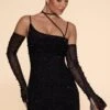 Embellished Asymmetric Corset Mini Dress In Black -Women Clothes Shop 6129 1 Soho Black Asymmetric Cowl Neck Mini Dress