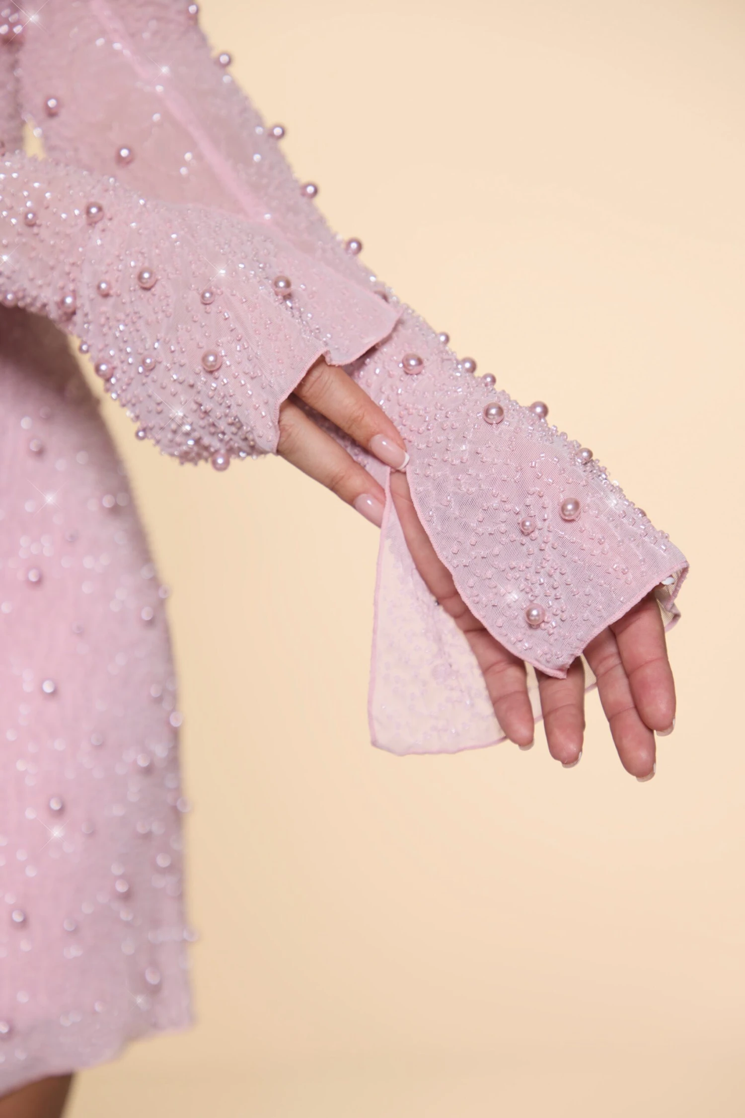 Embellished Asymmetric Corset Mini Dress In Blush 11 Embellished Asymmetric Corset Mini Dress In Blush - Image 9