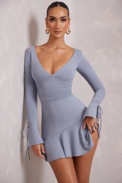 Long Sleeve Ruched A-Line Mini Dress In Blue 18 Long Sleeve Ruched A-Line Mini Dress In Blue -Women Clothes Shop 6182 10 Lilah Navy Ruched A Line Mini Dress 7b71b01a 63de 4481 9ef7 7342af51d635