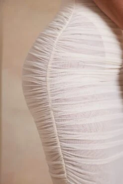 Off The Shoulder Ruched Corset Maxi Dress In Ivory -Women Clothes Shop 6188 7 Cecily Ivory Corset Drop Shoulder Ruched Maxi Dress