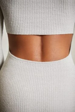 Long Sleeve Cut Out Maxi Dress In Grey -Women Clothes Shop 6313 2 Alloy Cut Out Maxi Dress