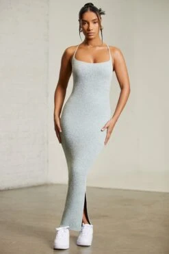 Low Back Maxi Dress In Mint -Women Clothes Shop 6314 6 Green Square Neck Maxi Dress