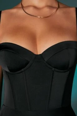 Asymmetric Hem Corset Mini Dress In Black 15 Asymmetric Hem Corset Mini Dress In Black -Women Clothes Shop 6555 7 Black Corset Seam Dress With Asymetric Hem