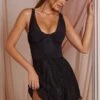 Draped Bust A-Line Mini Dress In Black -Women Clothes Shop 6727 5 Manon Black Lace Mini Dress Georgette Drape